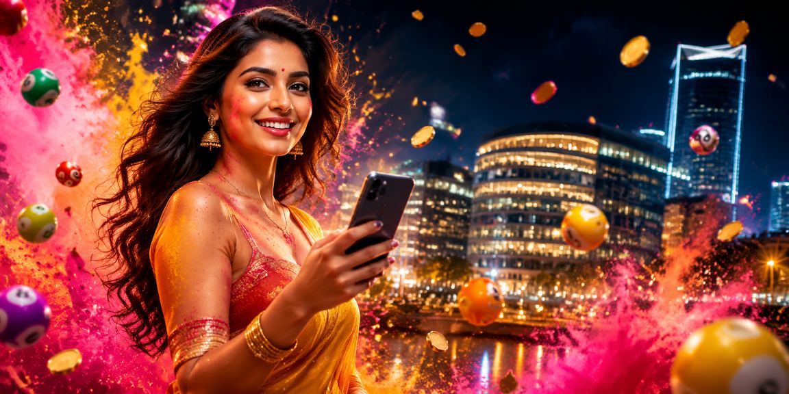 Celebrating Holi festival with lottery ticket in India