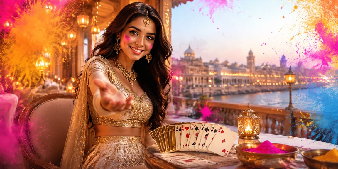 Traditional rummy game scene in Lucknow historic city